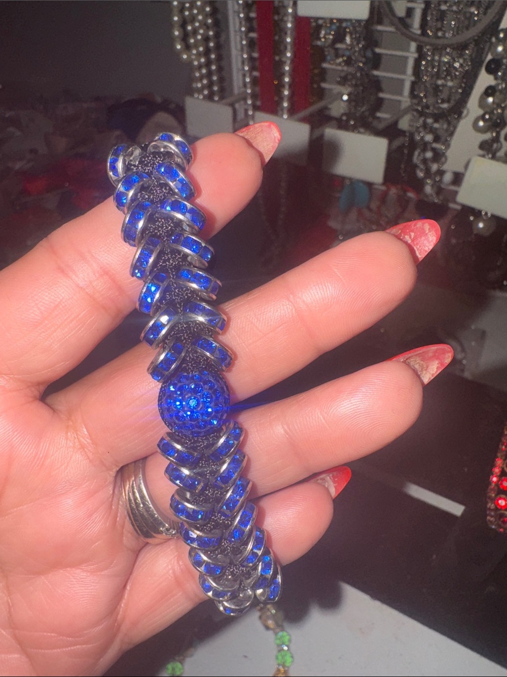 Blue Crystal Link Bracelet - Women's Jewelry